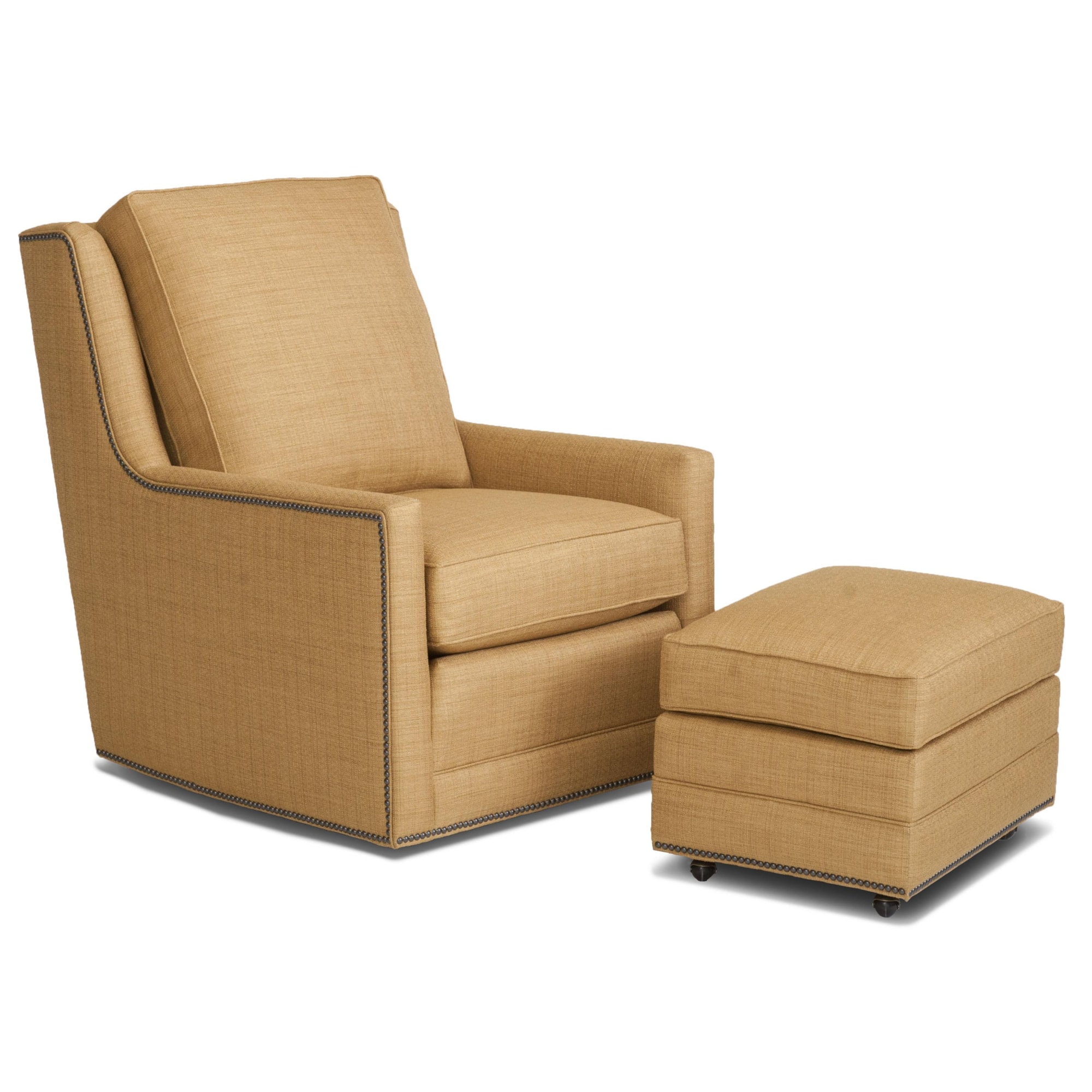 Smith Brothers Accent Chairs and Ottomans SB 50058+40 Transitional Swivel Chair and Ottoman Set